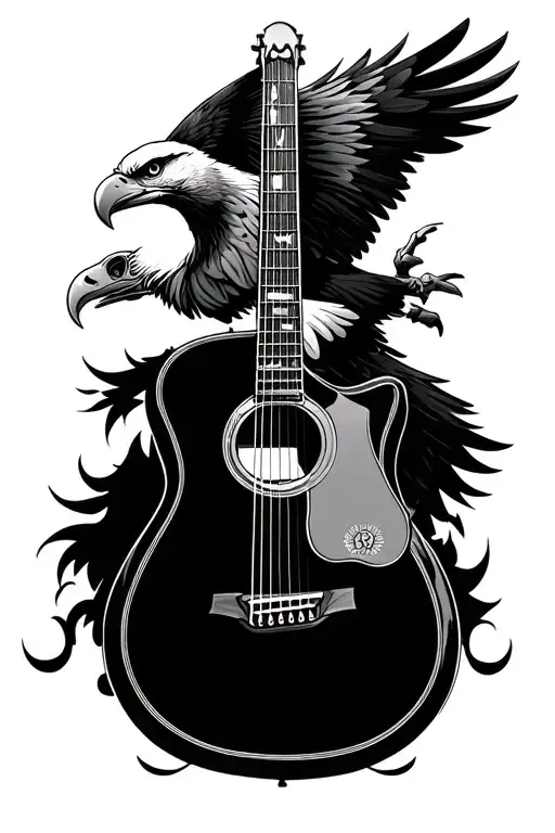 Bald Eagle Acoustic Guitar