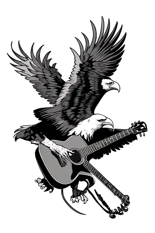 Bald Eagle Acoustic Guitar