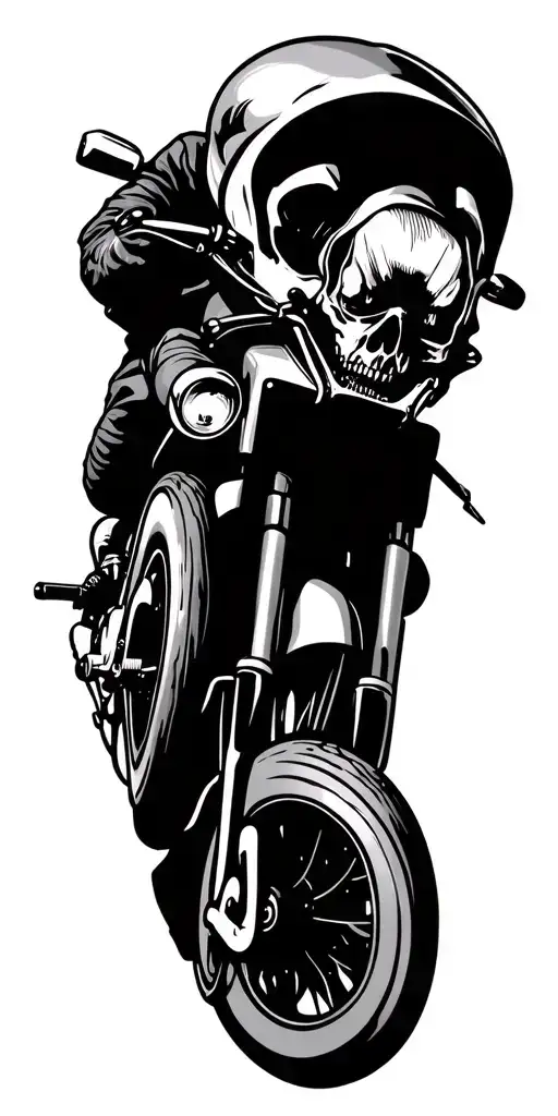 Biker Style Tattoo With All The Flashwork