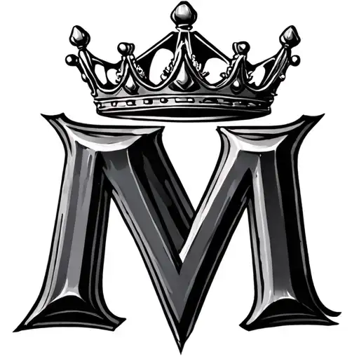 Letter M With Queen Crown
