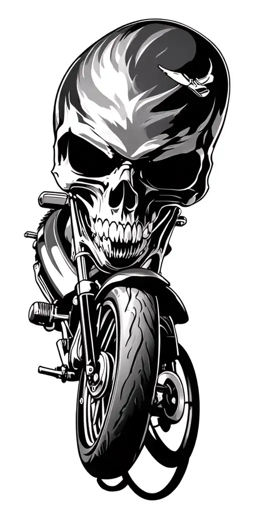 Biker Style Tattoo With All The Flashwork