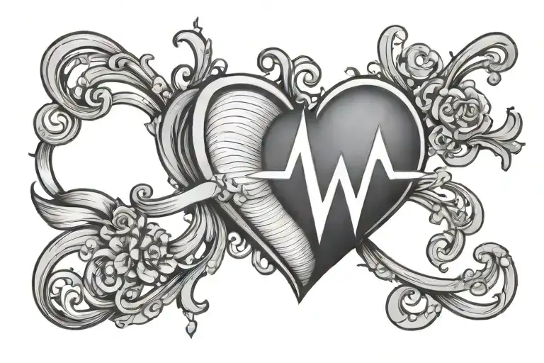 Heartbeat Line With Letter J In The Middle