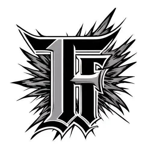 Letters A And F Merged Together With Flash Symbol Intertwined