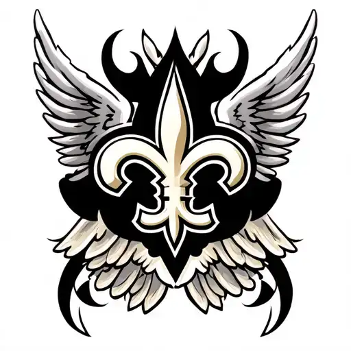 New Orleans Saints Logo Surrounded By Wings