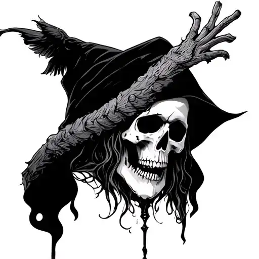 Virgin Santa Death Emo Dark