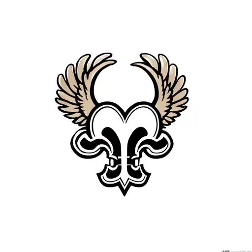 New Orleans Saints Logo With Heart Surrounded By Wings