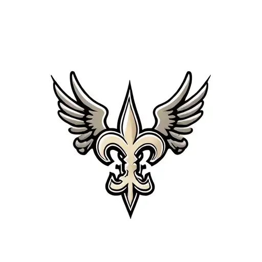 New Orleans Saints Logo With Heart Surrounded By Wings