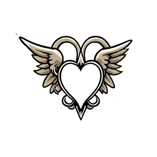 New Orleans Saints Logo With Heart Surrounded By Wings