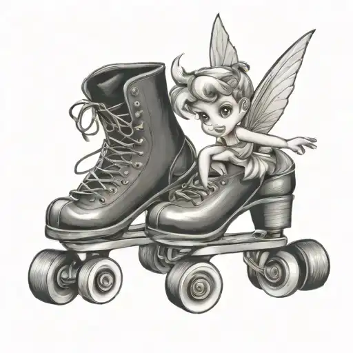 Tinker Bell And A Roller Figure Skating Skate