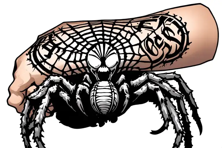 Teamsters Written On Forearm Spider Web On Elbow