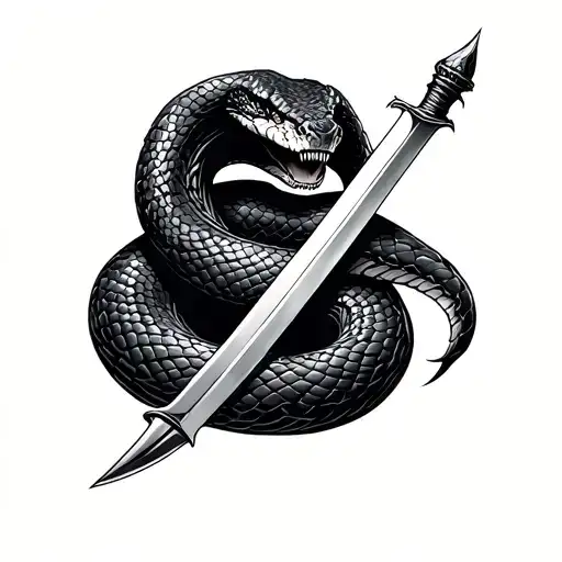 Snake With Head Cut Off With Sword Realism