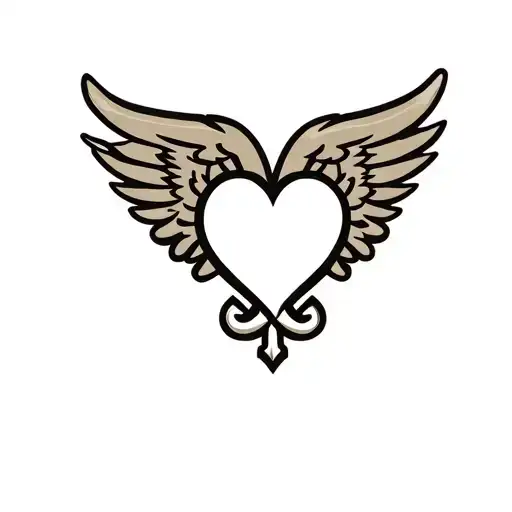 New Orleans Saints Logo With Heart Behind Logo And Surrounded By Wings