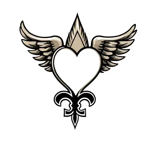 New Orleans Saints Logo Integrated With Heart And Wings