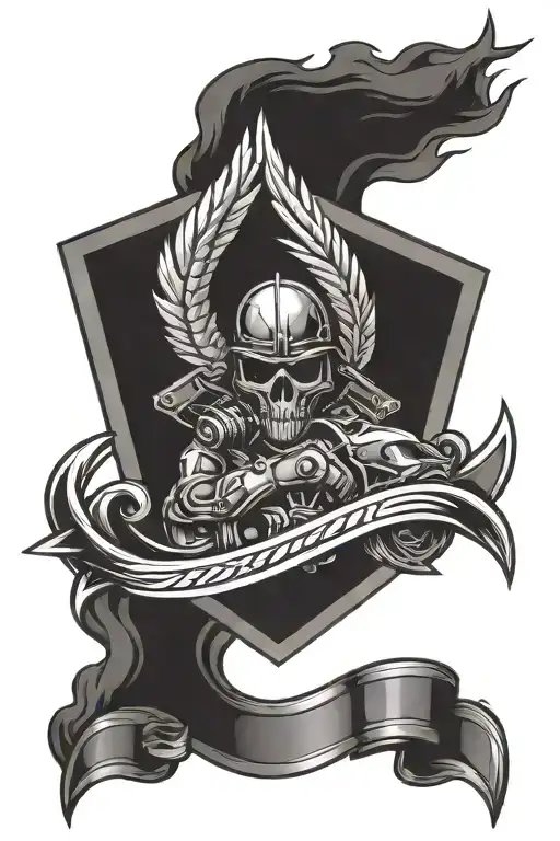 Turbo Motor Air Force Special Forces Emblem Intertwined