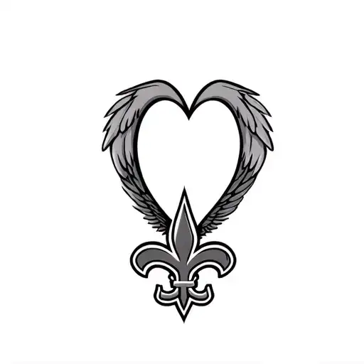 New Orleans Saints Logo Integrated With Heart And Wings