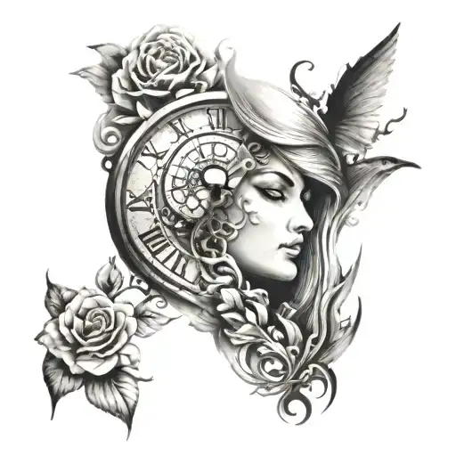 Clock With Woman's Face