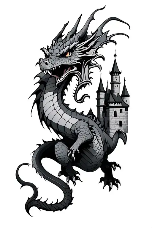 Dragon And Castle