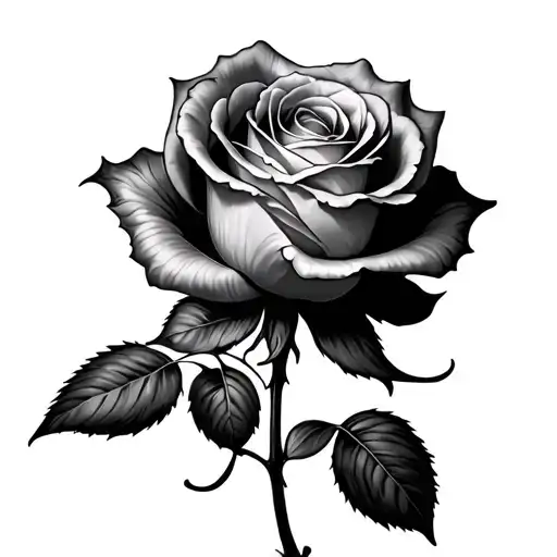 Rose With The Stem Being The Word Iluminada