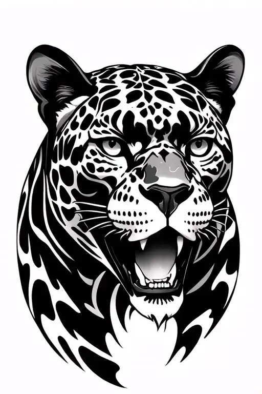 Black Jaguar That Has A White Skull Pattern