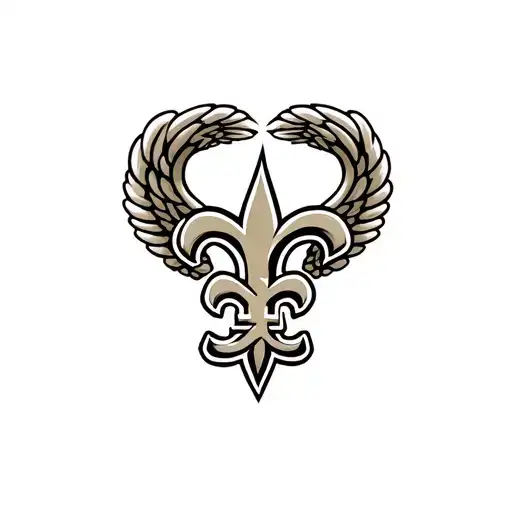 New Orleans Saints Logo Integrated With Heart And Wings