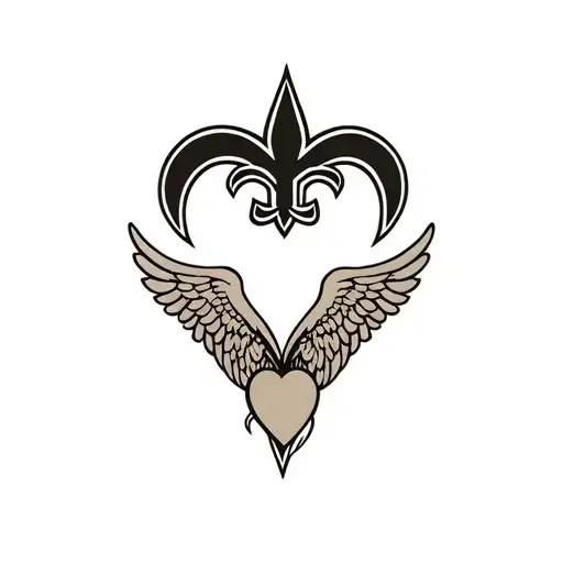 New Orleans Saints Logo Integrated With Heart And Wings