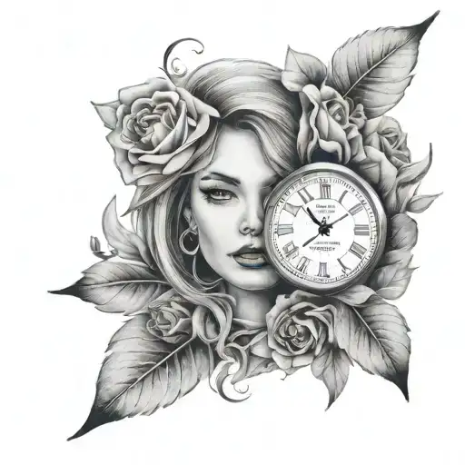 Realistic Woman Face Clock