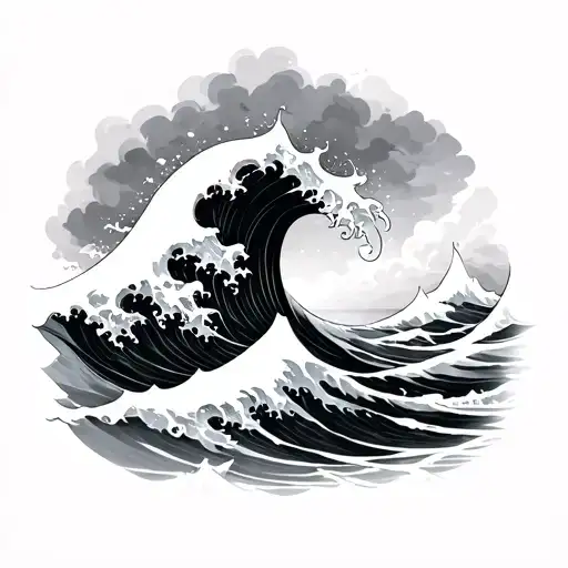 An Ocean Wave With Genaro In The Waves Forming