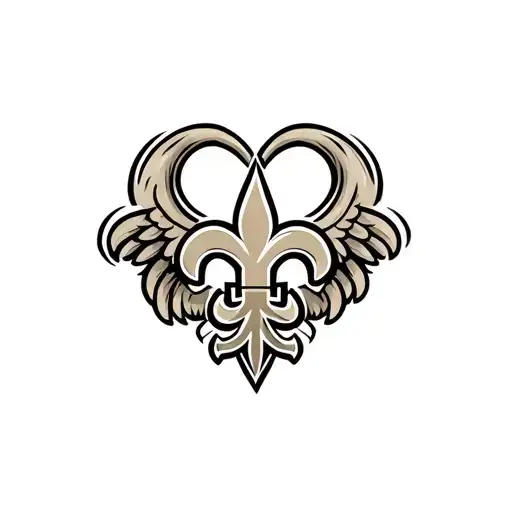 New Orleans Saints Logo Integrated With Heart And Wings