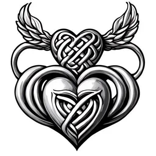 Celtic Knot Claddagh With Celtic Knot Heart