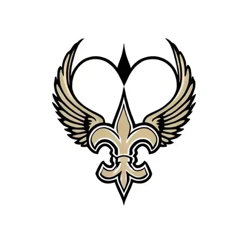 New Orleans Saints Logo Intertwined With Heart And Wings