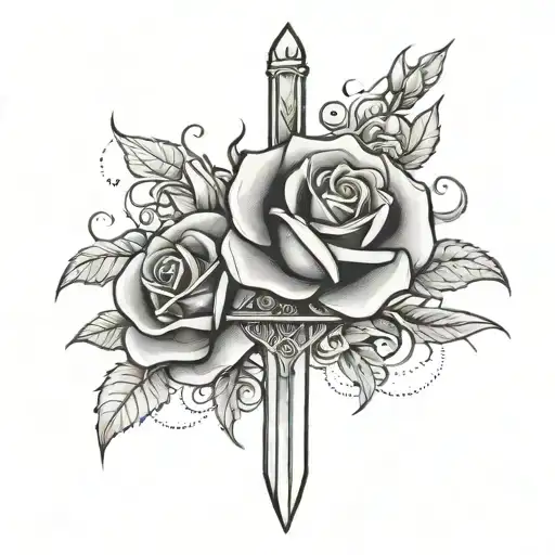 Dice Blood Rose Flower Sword