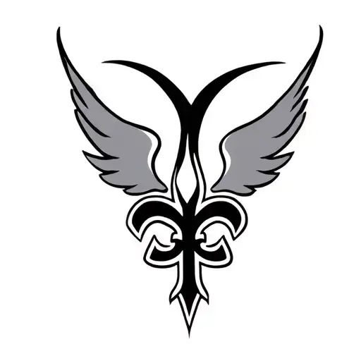 New Orleans Saints Logo Intertwined With Heart And Wings