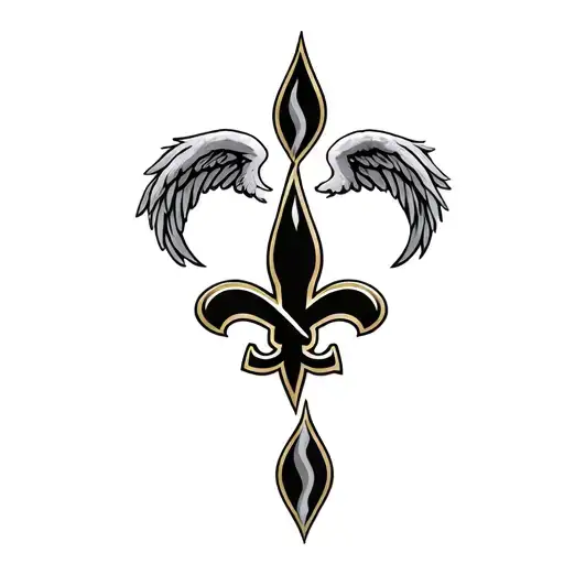 New Orleans Saints Logo Intertwined With Heart And Wings