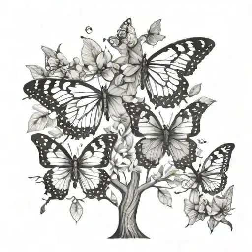 Butterfly Family Tree Intertwined