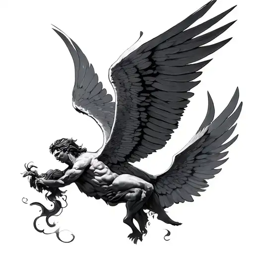 Icarus With Giant Wing