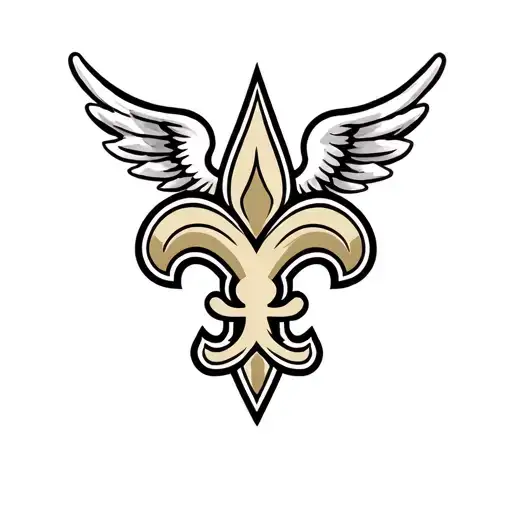 New Orleans Saints Logo Intertwined With Heart And Wings