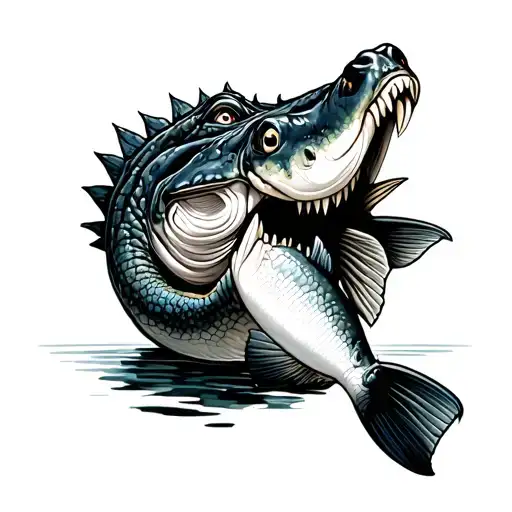 Alligator With Snook In Mouth
