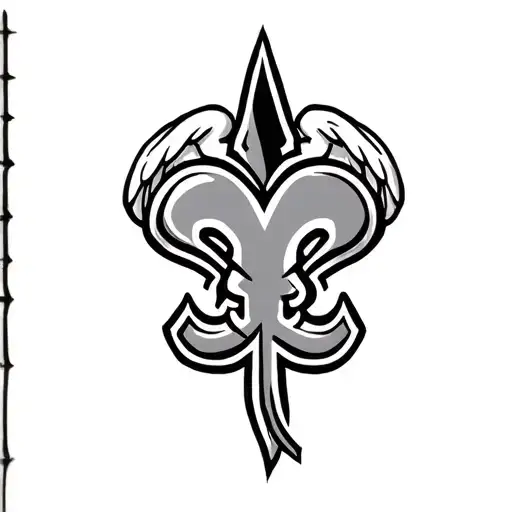 New Orleans Saints Logo Intertwined With Heart And Wings