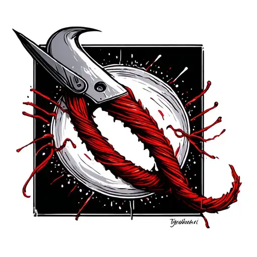 Sickle Cutting Red Threads