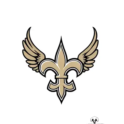 New Orleans Saints Logo Intertwined With Heart And Wings
