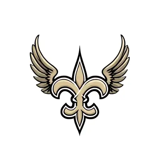New Orleans Saints Logo Intertwined With Heart And Wings