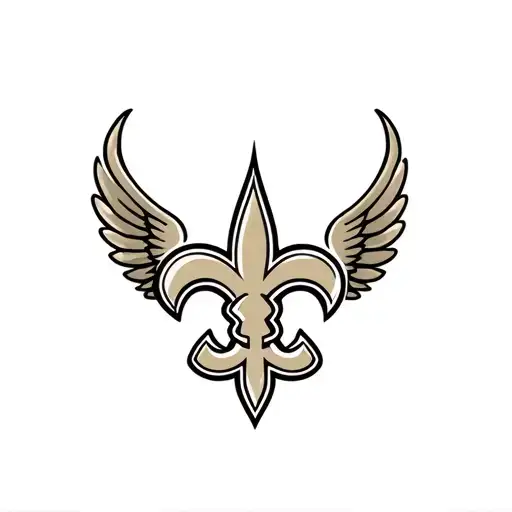 New Orleans Saints Logo Intertwined With Heart And Wings