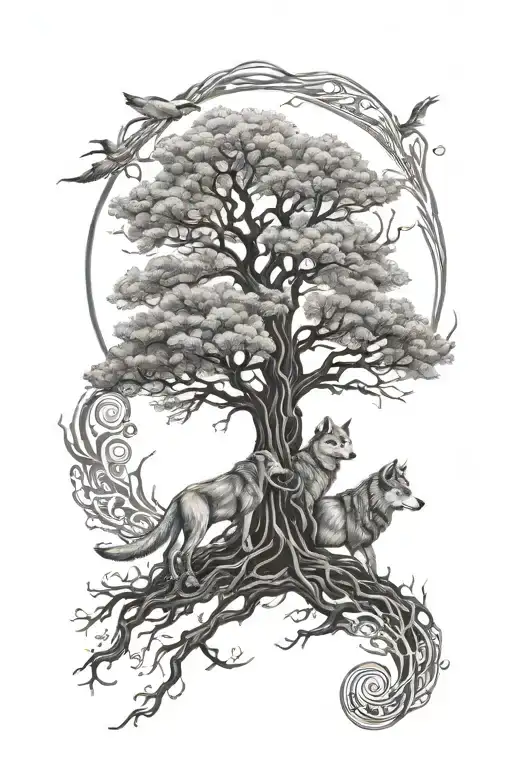 Wolf Tree Of Life Tree