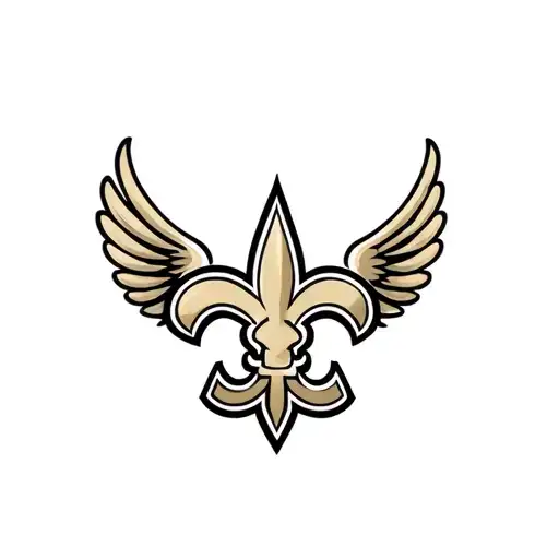 New Orleans Saints Logo Intertwined With Wings And Heart Background
