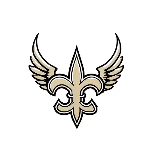 New Orleans Saints Logo Intertwined With Wings And Heart Background