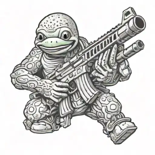 Smiling Avacado Holding A Colt Ar-15 With A M203 Grenade Launcher Attached