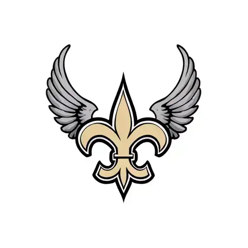 New Orleans Saints Logo Intertwined With Wings And Heart Background
