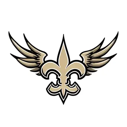 New Orleans Saints Logo Intertwined With Wings And Heart Background