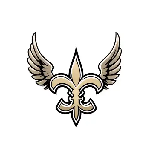 New Orleans Saints Logo Combined With Heart And Intertwined With Wings