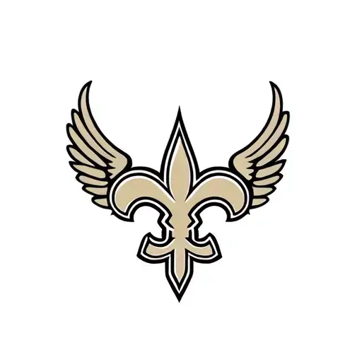 New Orleans Saints Logo Combined With Heart And Intertwined With Wings